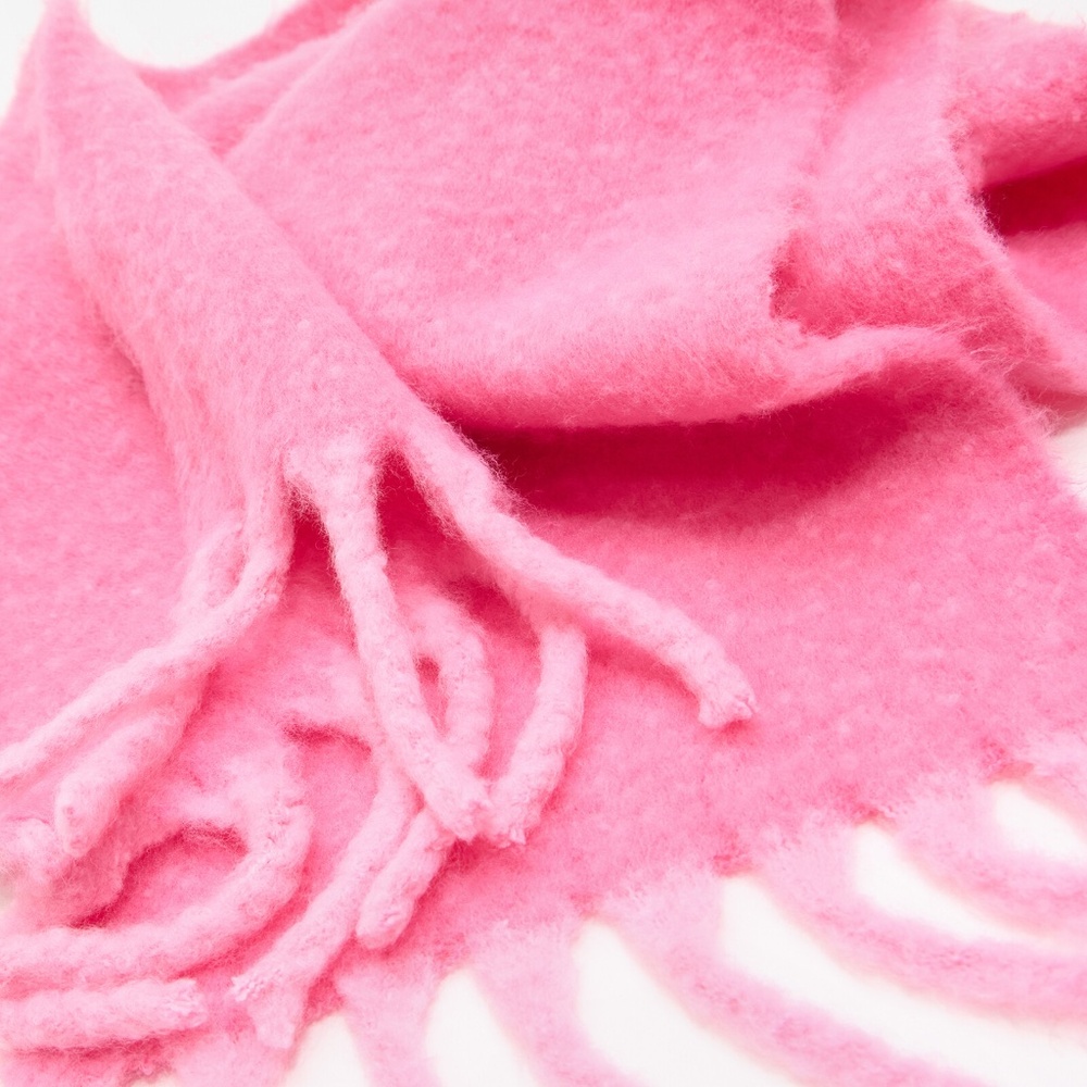 Oliver Bonas Pink Fluffy Scarf